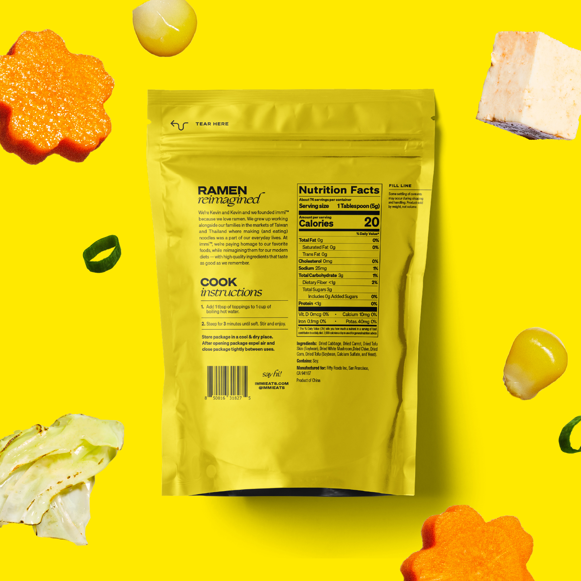 IMMI Veggie Topping Mix, 100% Plant-Based Freeze-Dried for Ramen