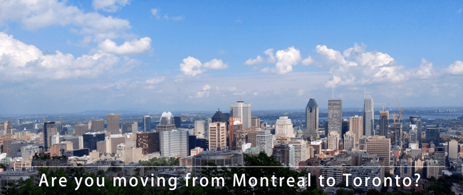 Moving from Montreal to Toronto across Canada