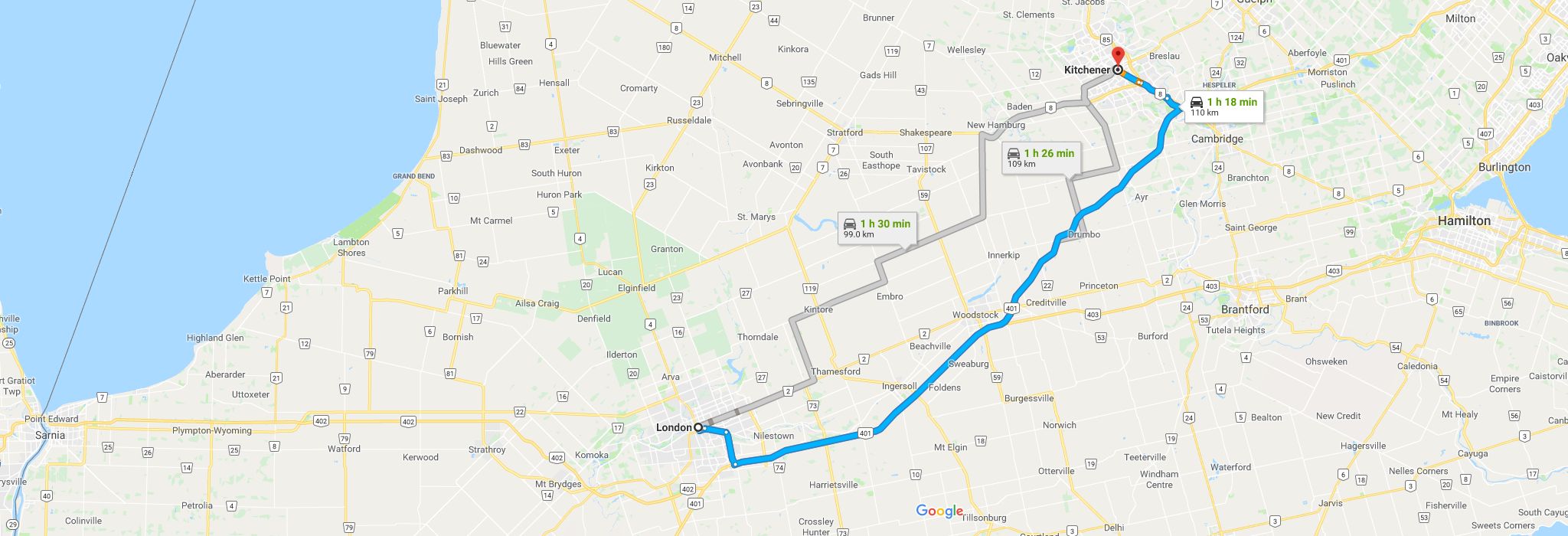 Moving From London To Kitchener Hercules Moving Company   Map Moving From London To Kitchener Bf10d842ef 