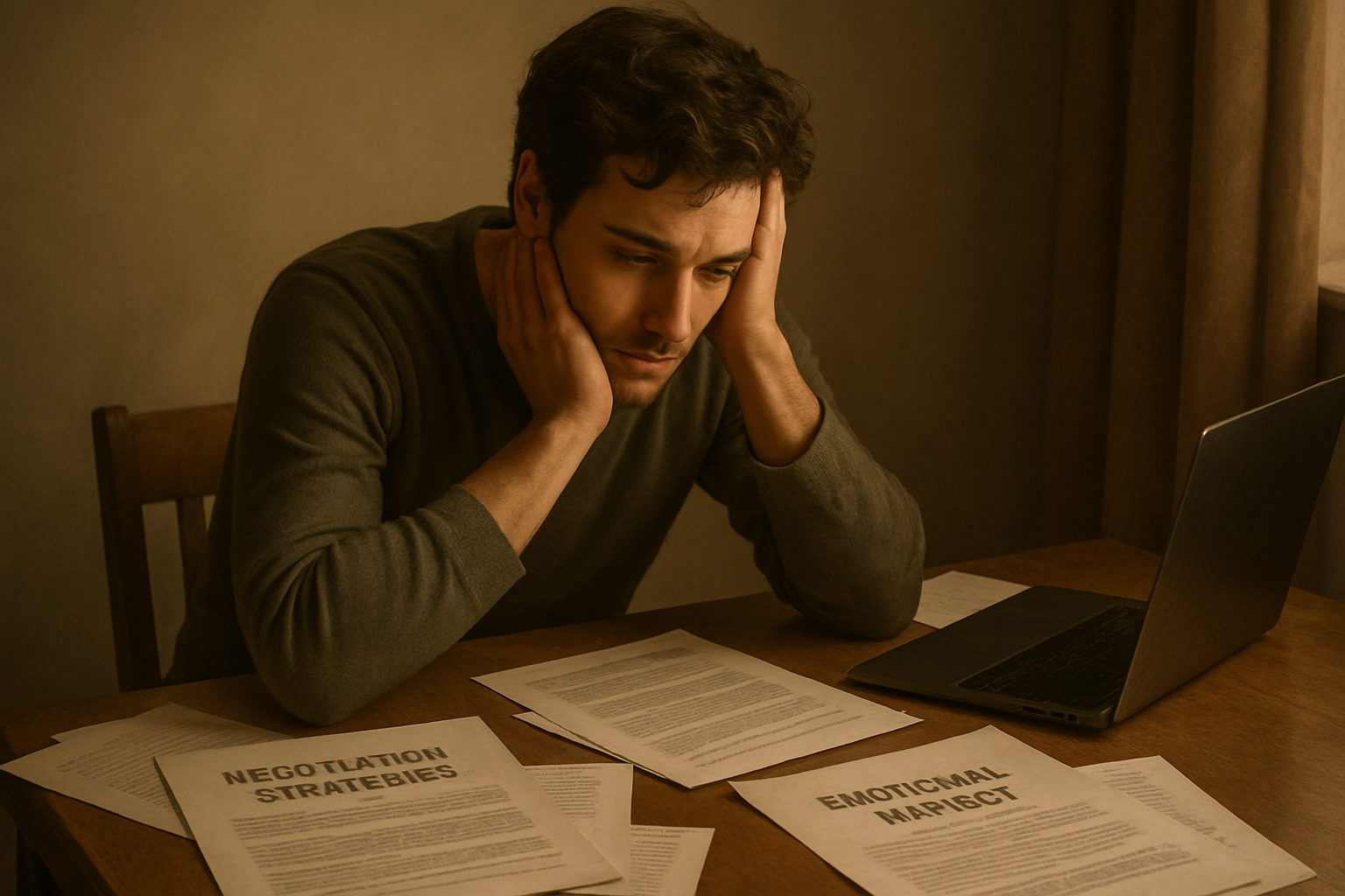 Individual contemplating emotional challenges during a high-conflict divorce.