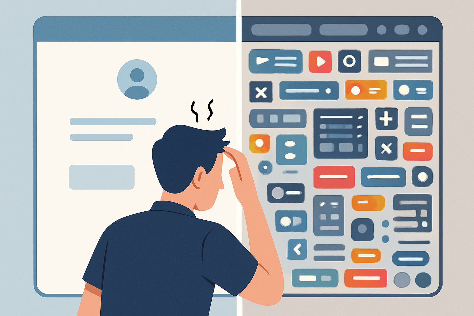 User confusion caused by a complex user interface in AI SaaS.