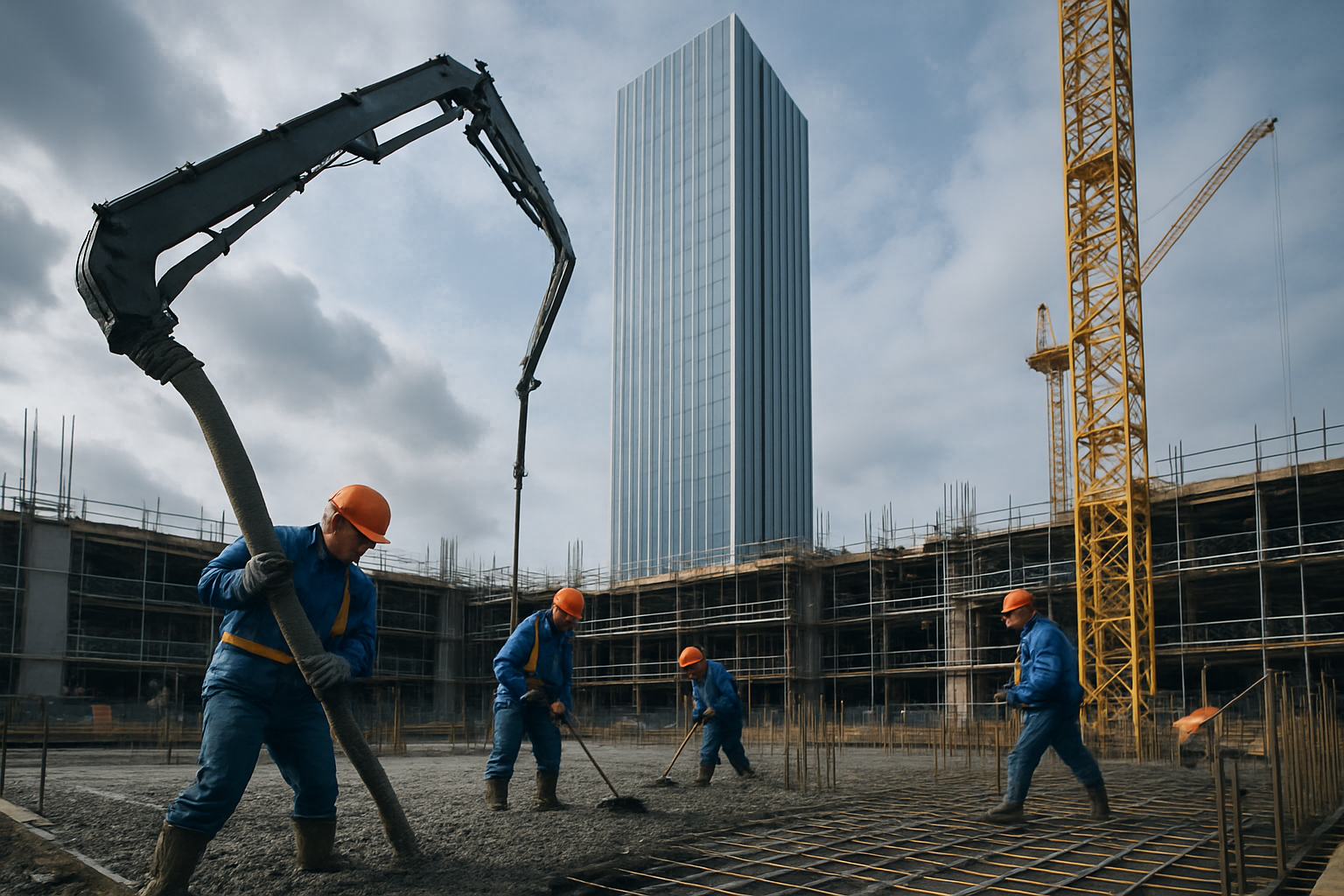 Construction of a strong foundation representing robust infrastructure.