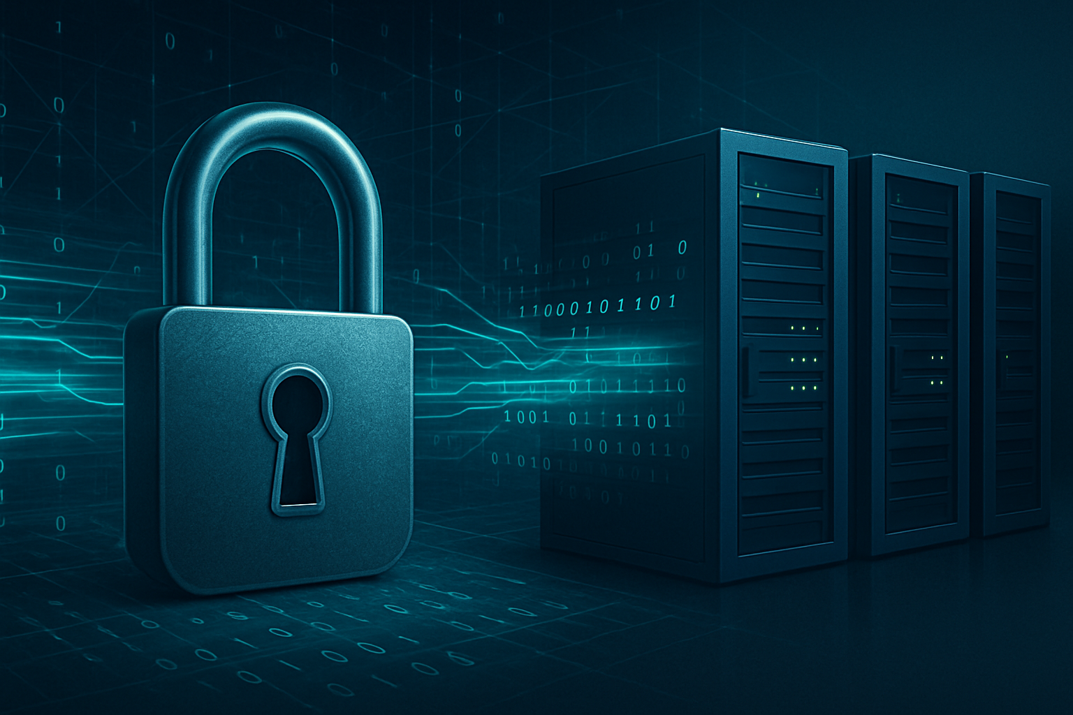 Secure digital environment representing data privacy in AI SaaS development.