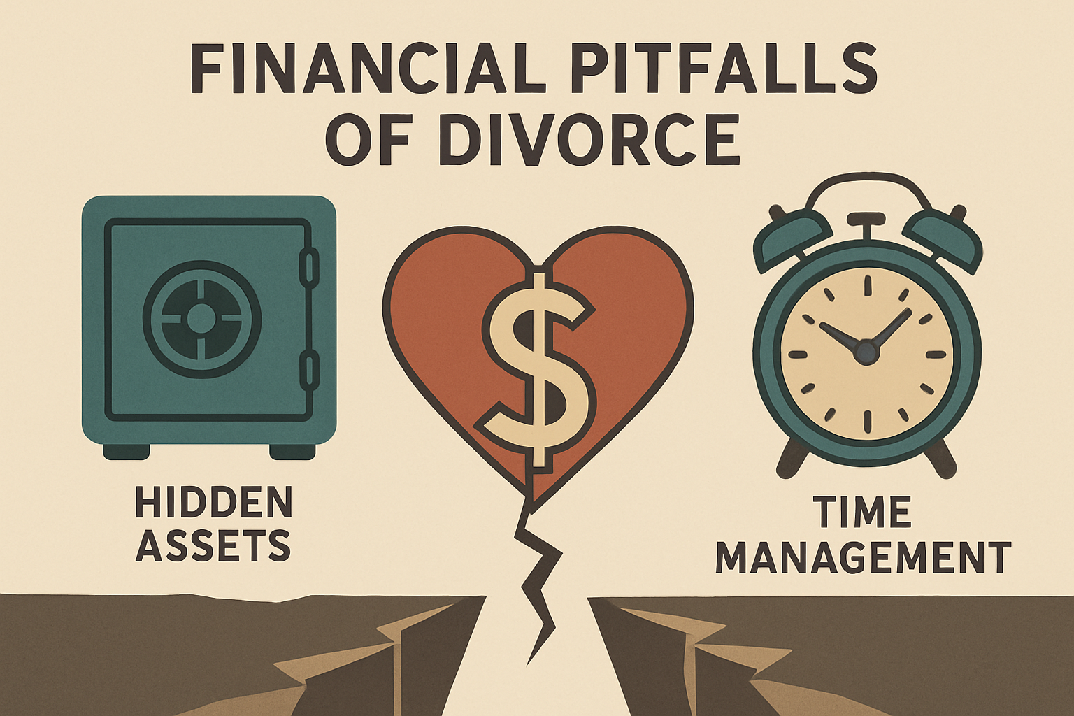 Illustration of financial pitfalls in divorce proceedings