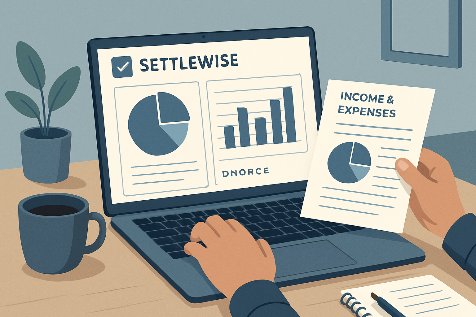User engaging with the SettleWise platform for divorce management.