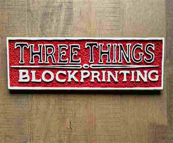 Three Things Block Printing
