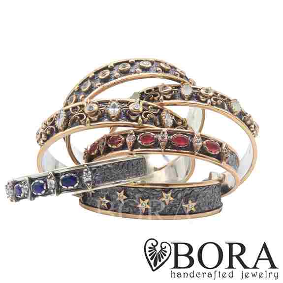 Cuff Bracelets made using 925 oxidized sterling silver with precious and semi precious stones. Cuff Bracelets made using 925 oxidized sterling silver with precious and semi precious stones.