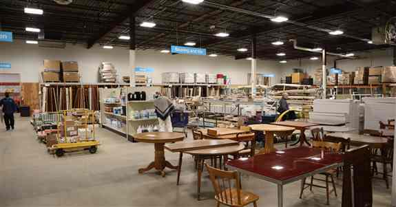 I view of the ReStore outlet in Minneapolis. Tons of building materials, furniture, lighting, and more!