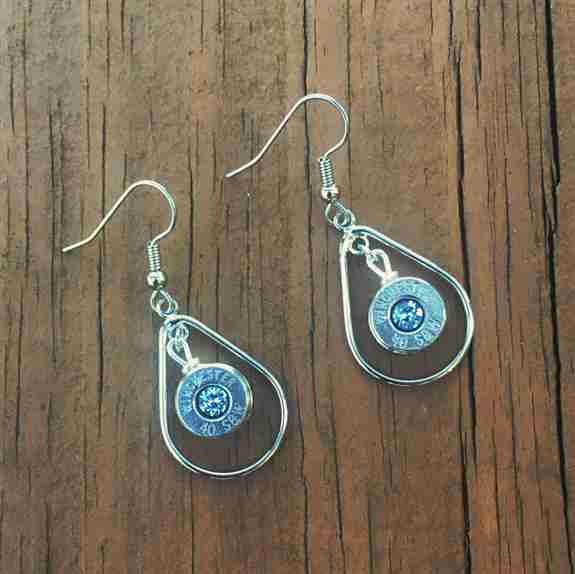 Dreamcatcher 9mm bullet casing earrings.