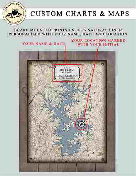 -UNIQUE GIFT IDEA-<br />Personalize any map, chart or lake design with your name, date and location!