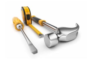 yellow construction tools