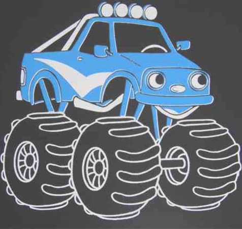 Blue monster Truck shown