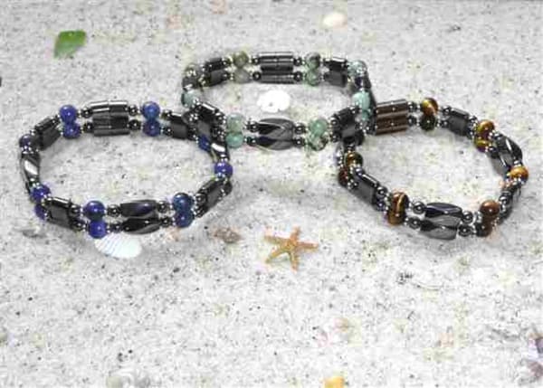Pictured above Ladies hematite bracelets along with Sodalite, African Turquoise and Yellow Tiger Eye.