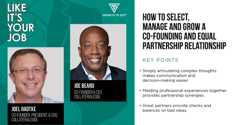 How to Select, Manage and Grow a Co-Founding and Equal Partnership Relationship