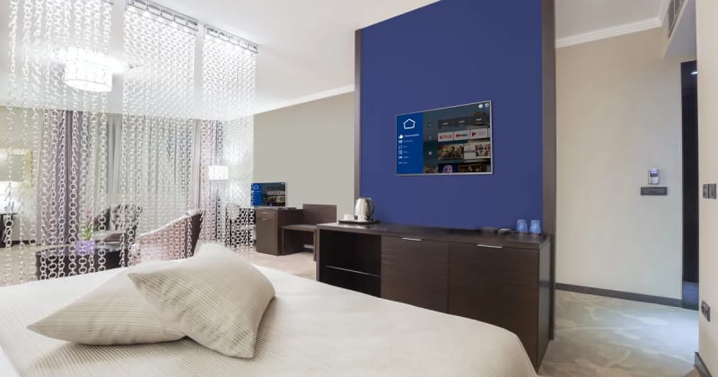 PPDS unveils a new line of hygiene-focused, efficient, and virtually bezel-free voice-controlled Philips MediaSuite hotel TVs at HITEC 2022