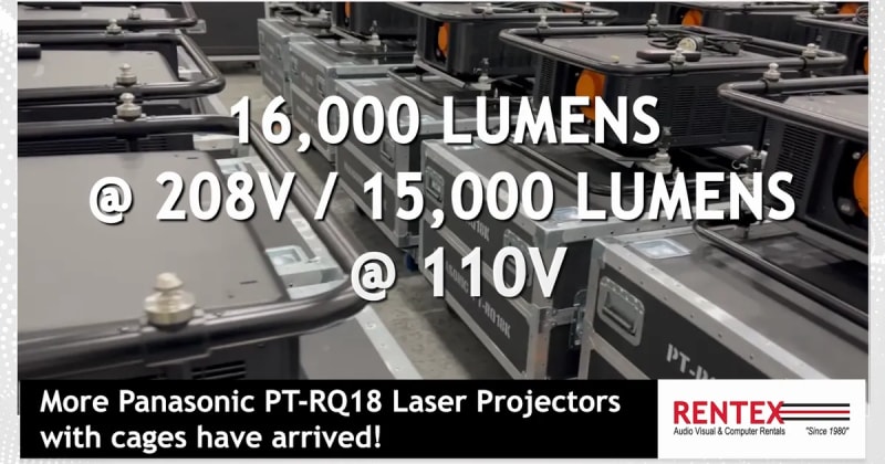 Rentex Welcomes the Powerful Panasonic PT-RQ18 Laser Projectors!