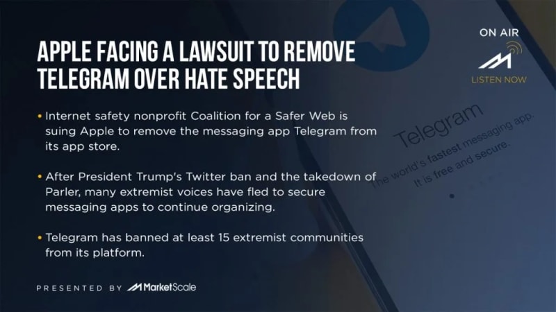 Apple Facing a Lawsuit to Remove Telegram Over Hate Speech