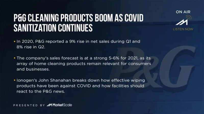 P&G Cleaning Products Boom as COVID Sanitization Continues