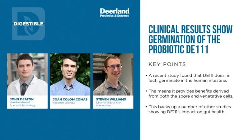 Clinical Results Show Germination of the Probiotic DE111