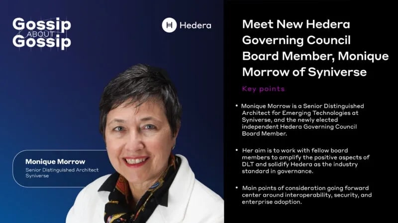 Hedera: Gossip About Gossip: Meet New Hedera Governing Council Board Member, Monique Morrow of Syniverse