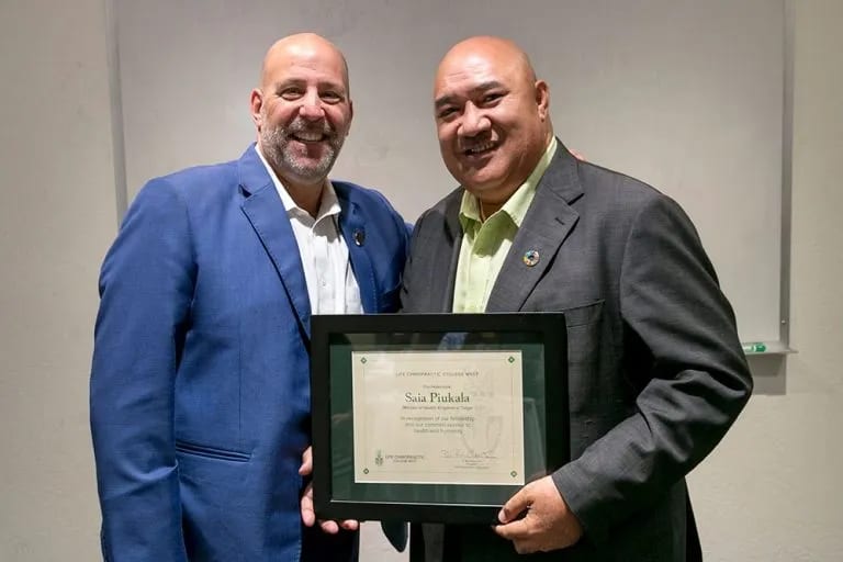 Tonga National Team and Minister of Health Visit Life Chiropractic College West