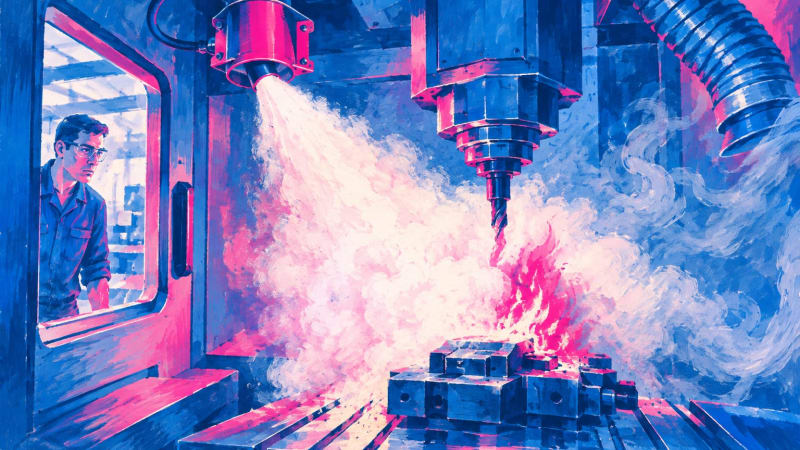 Potassium-based aerosol puts out machine tool fires without halon