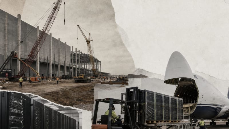 The AI build-out is reshaping freight: warehouse construction up 18%, airfreight displaced by server racks