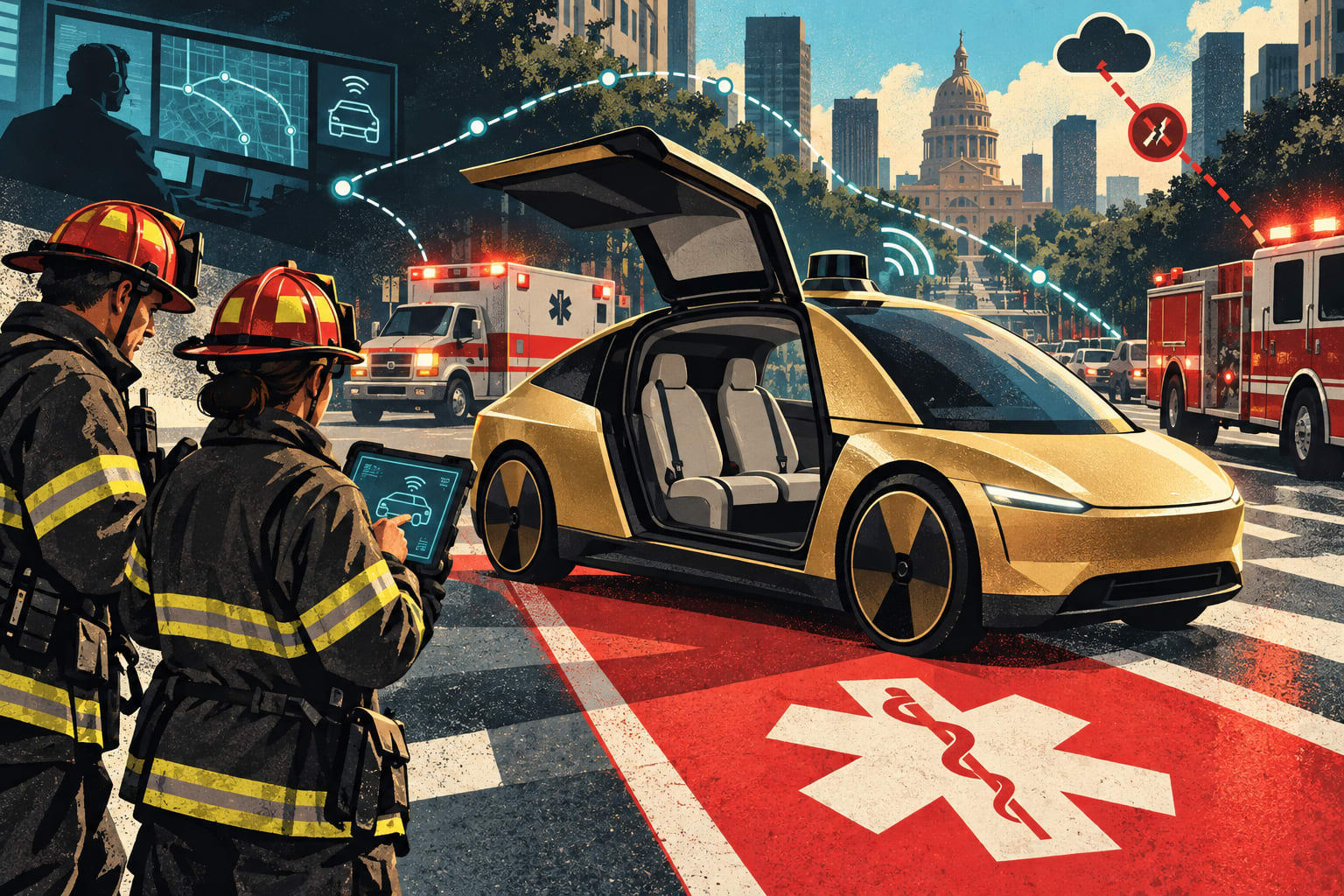 Tesla Cybercab launch tests emergency response in Austin