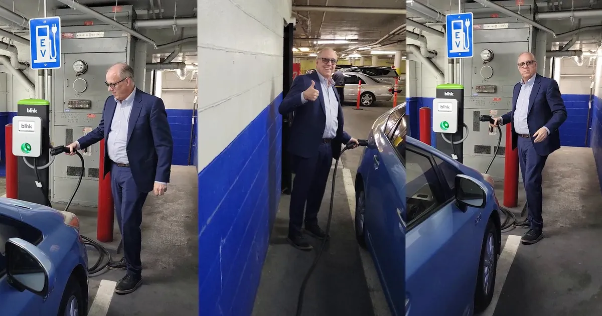 Blink Charging's CEO Brendan Jones Inspects Charging Stations to Back EV Community Growth in Los Angeles, CA