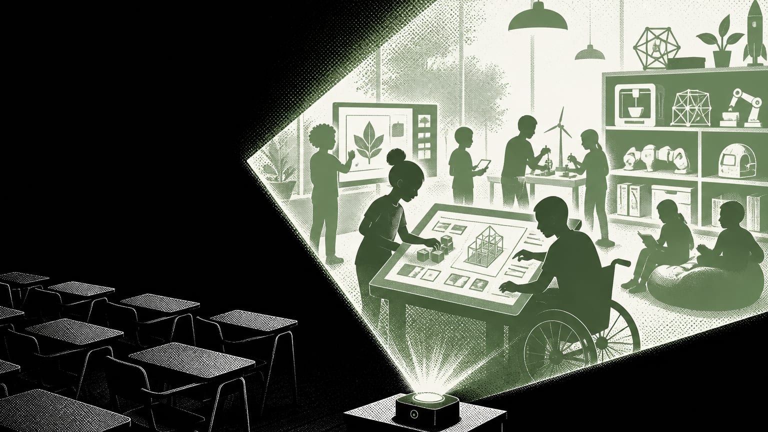 This reflects the evolving role of AI in reshaping educational goals and systems beyond traditional metrics.