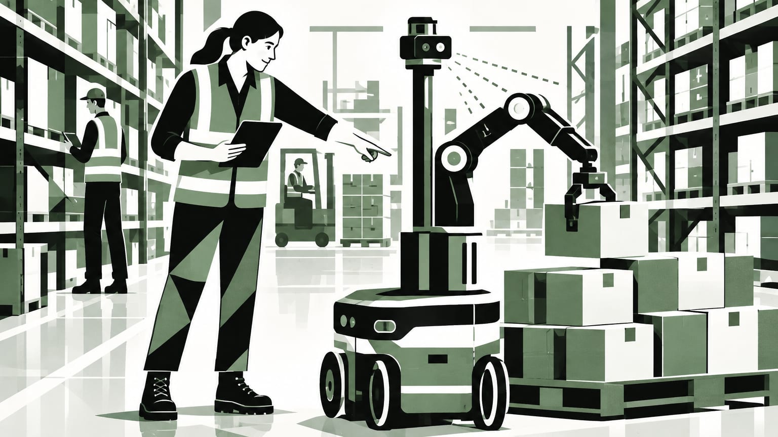 This reflects the theme of human-robot collaboration central to Vecna Robotics' approach.