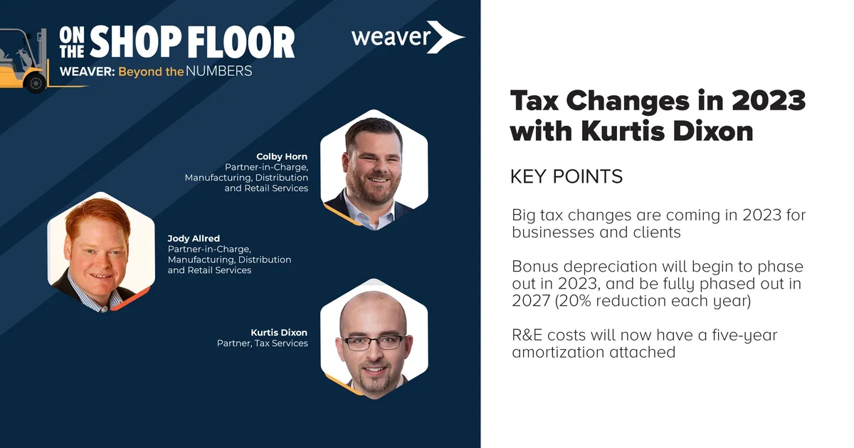 Decoding the 2023 Tax Changes: An Insightful Discussion with Tax Services Partner Kurtis Dixon