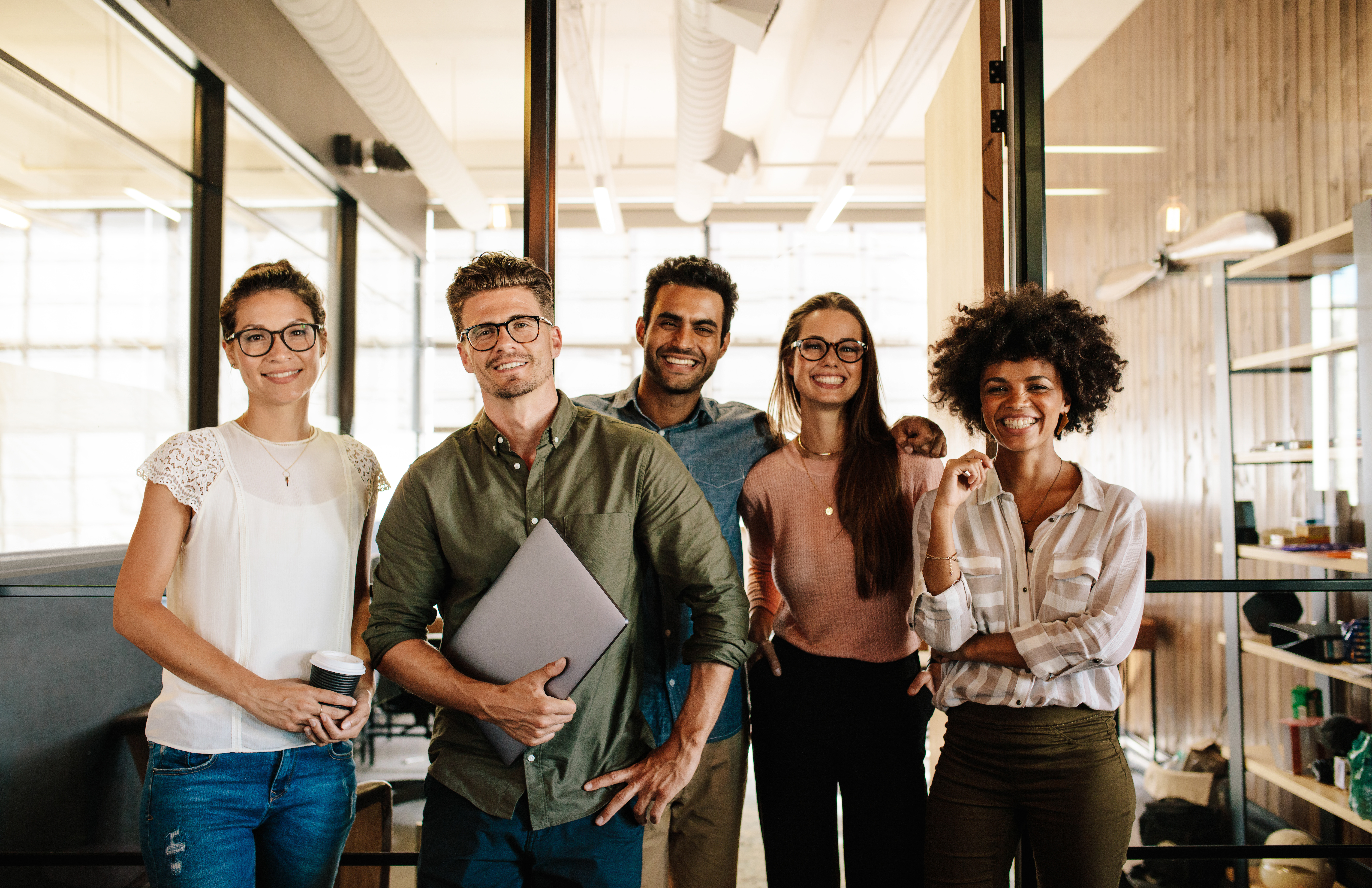 Portrait of successful creative business team