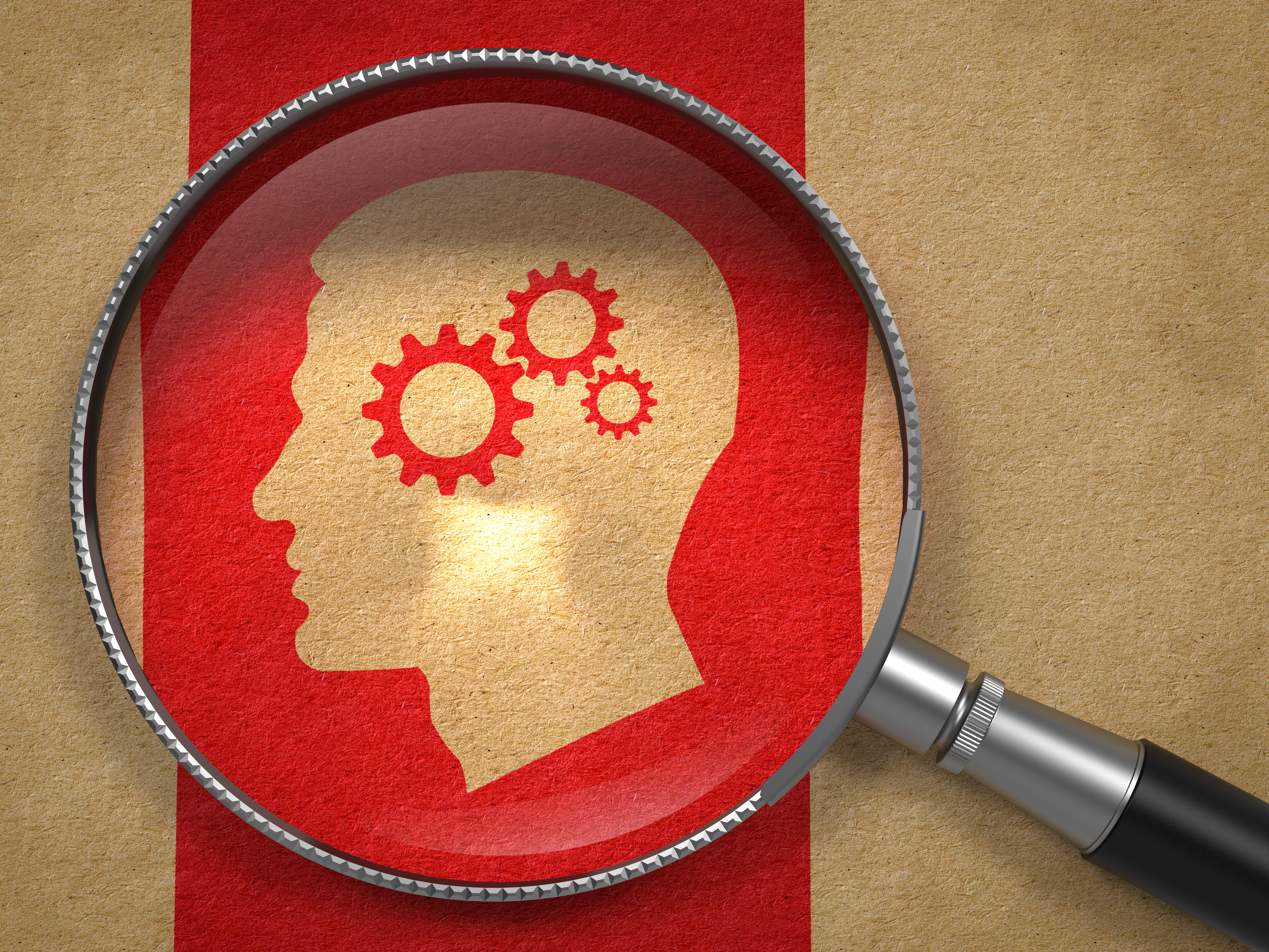 Magnifying Glass with Psychological Concept.