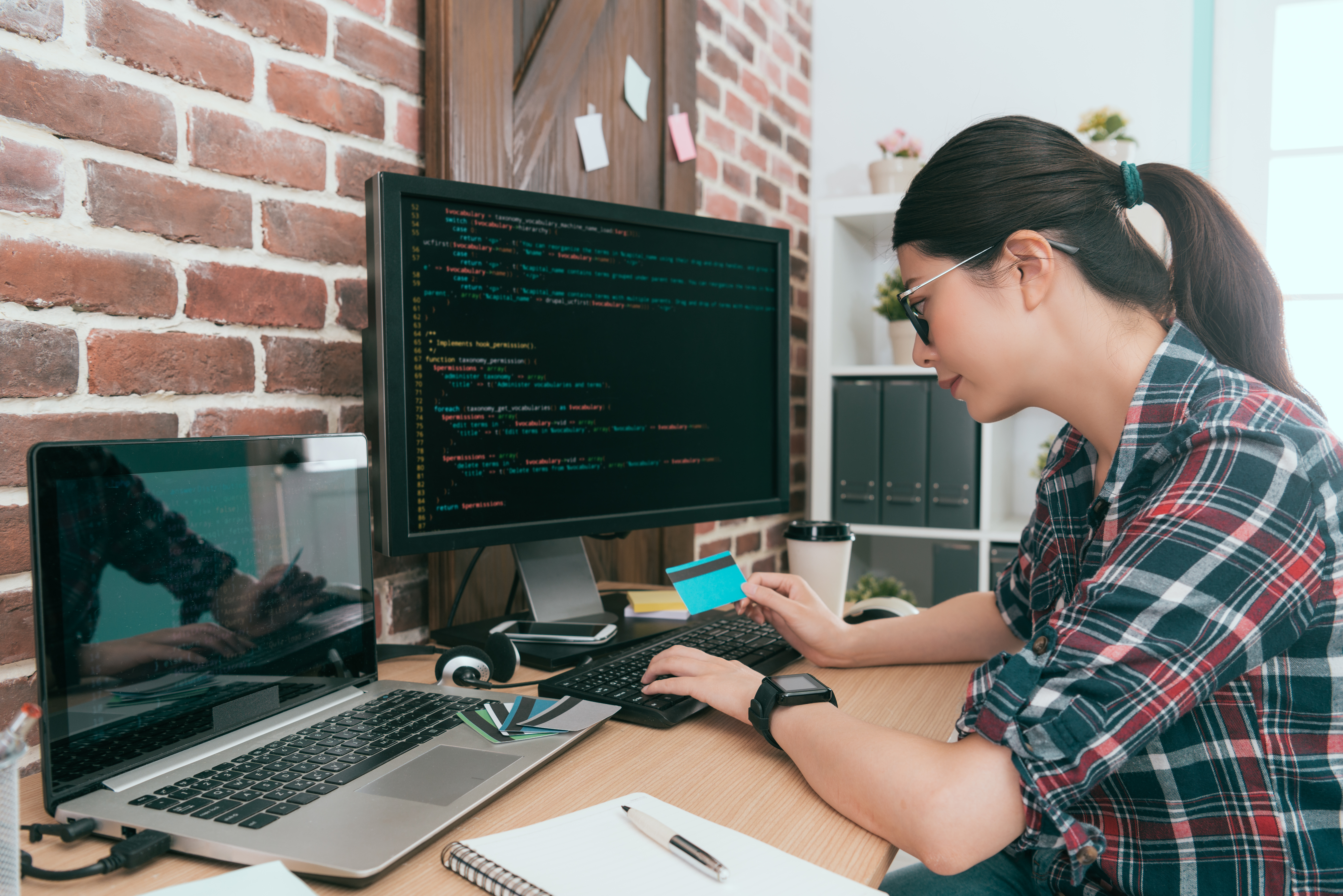 attractive pretty business computer engineer