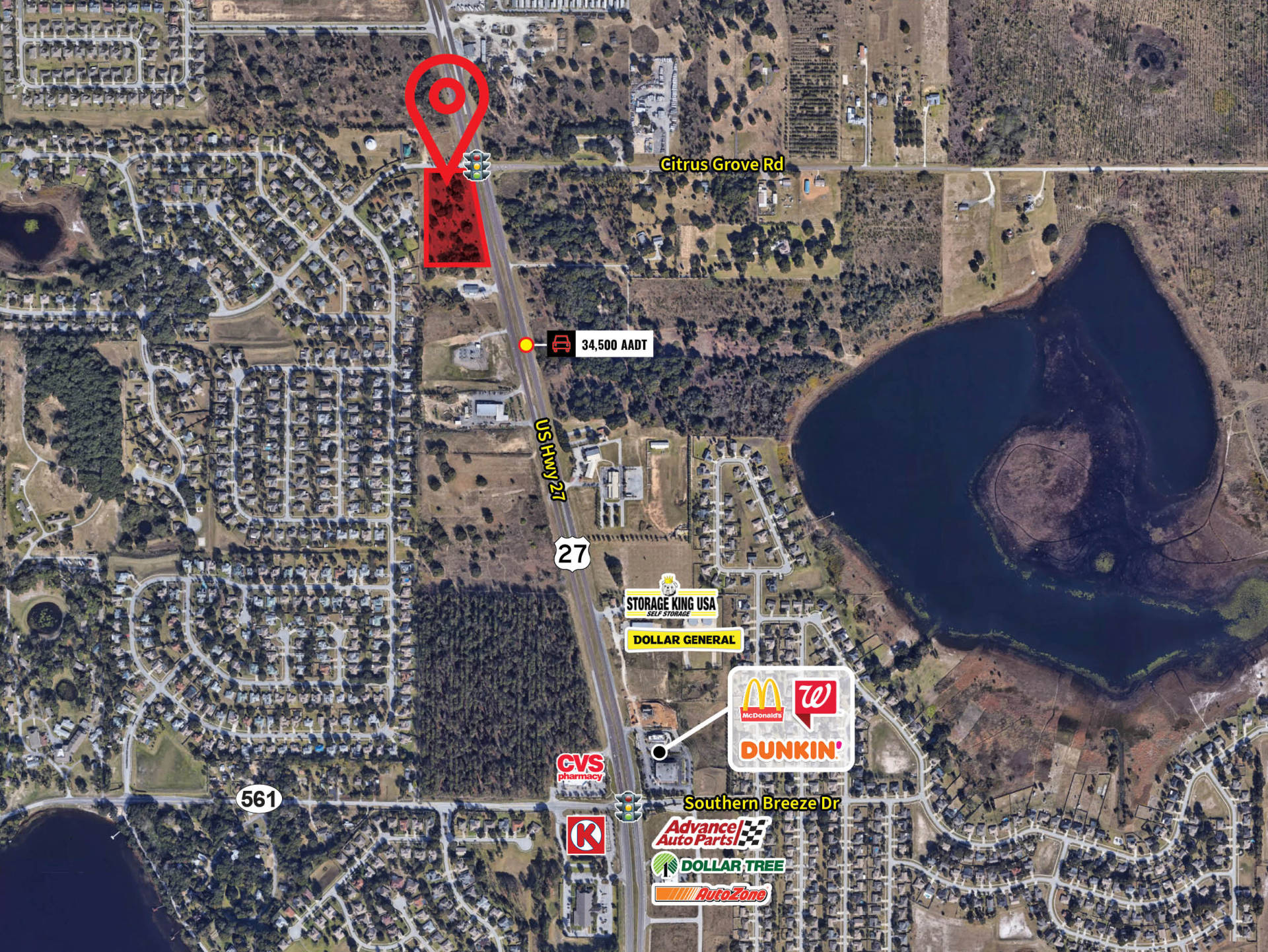 SWC of Hwy 27 and Citrus Grove Road