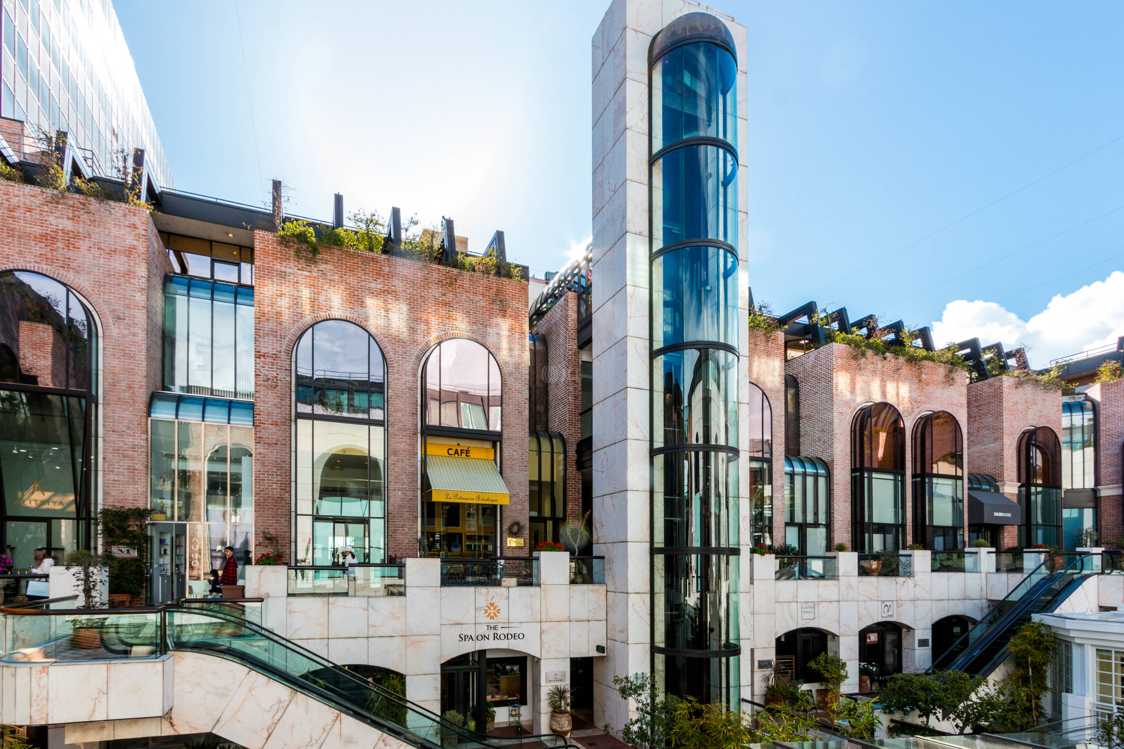 The beautiful architecture at Two Rodeo Drive on Rodeo Drive in