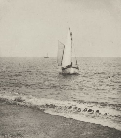 A Suffolk Shrimper “Coming Ashore” Emerson, Peter Henry  (British, 1856-1936)