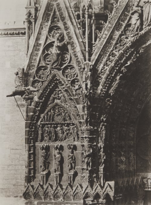 Tympan et Gable a Gauche du Portail de Gauche, l’Angle Nord, Rheims Cathedral Le Secq, Henri  (French, 1818-1882)