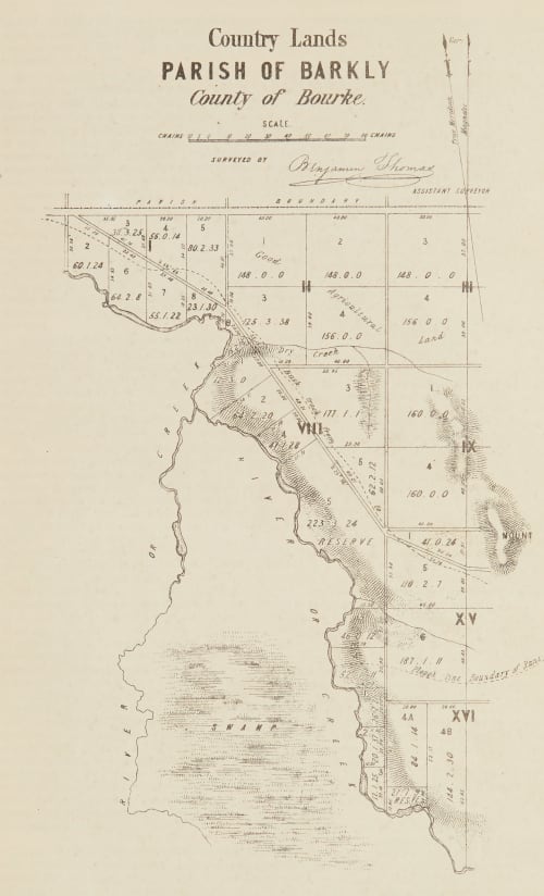 Country Lands. Parish of Barkly. County of Bourke Osborne, J. W. 