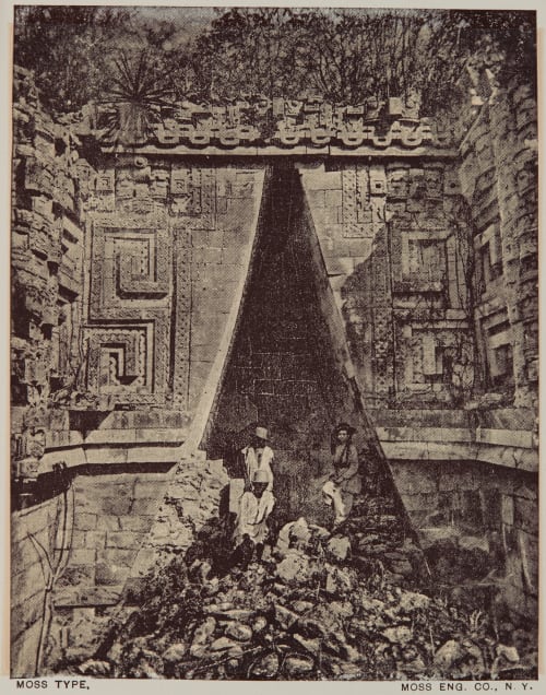 Southern arch of the Governor’s Palace east facade, Uxmal Le Plongeon, Augustus  (American, 1826-1908)