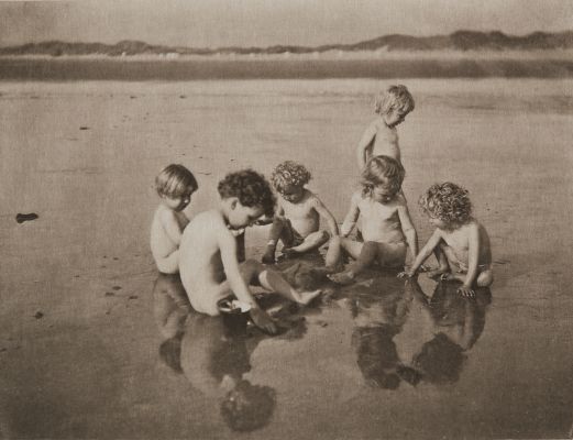 Some of our Little School. On the Shore Harlech Summer 1915