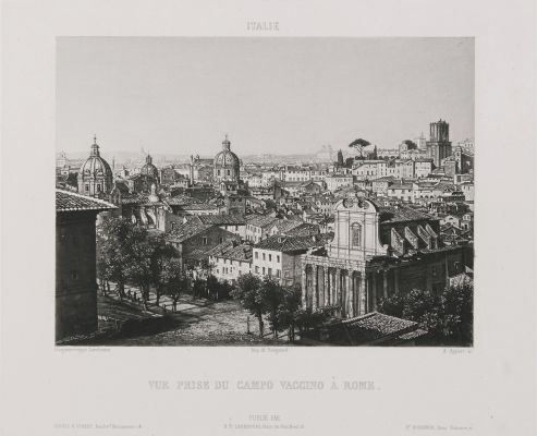 Italie. Vue prise du Campo Vaccino à Rome