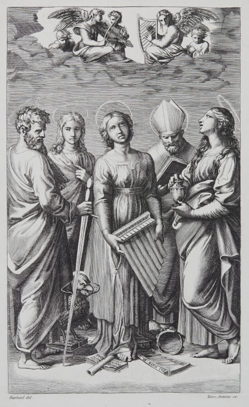 Ste Cécile d’apres Raphael Baldus, Edouard  (French, 1813-1889)