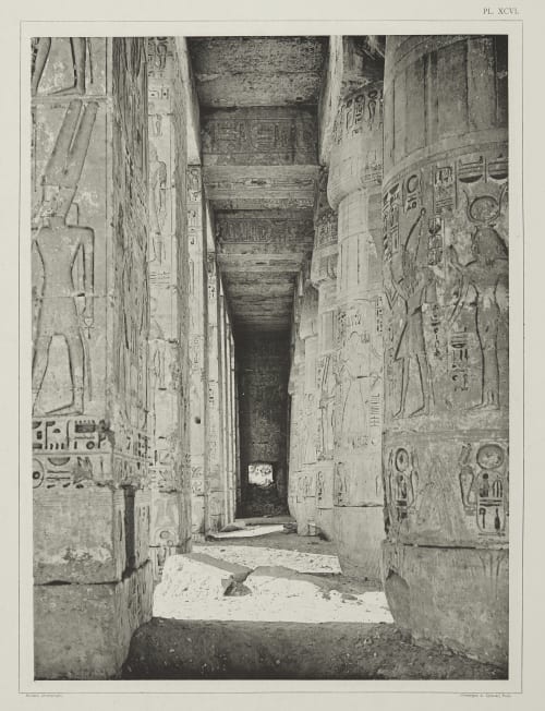 (Pl. XCVI) Galerie de la Deuxième Cour (G. T. Médinet-Abou) Béchard, Émile  (French, 1840-1891)