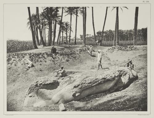 (Pl. LIII) Statue de Sésostris Renversée (Saqqarah) Béchard, Émile  (French, 1840-1891)
