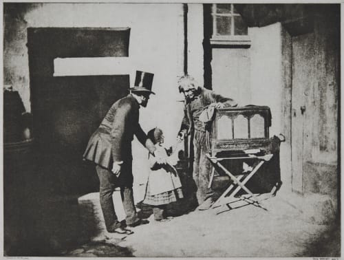 Henri Le Secq et un enfant donnant des aumônes à un broyeur d’organes Nègre, Charles  (French, 1820-1880)