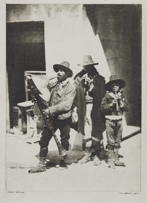 Pifferari Jouant de Leurs Instruments au 21 Quai Bourbon Nègre, Charles  (French, 1820-1880)