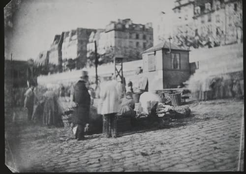 Scène de Marché au Port de l’Hôtel de Ville, Pariss Nègre, Charles  (French, 1820-1880)