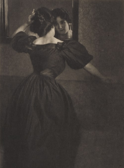 Girl with Mirror Kuehn, Heinrich  (Austrian-German, 1866-1944)